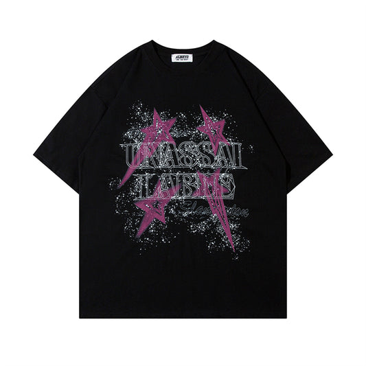 Harajuku Style Embroidered Letter Oversized T-Shirt