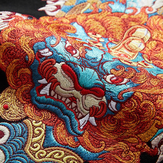 Heavy Embroidery Pixiu Sweatshirt - Men’s Harajuku Style Jacket
