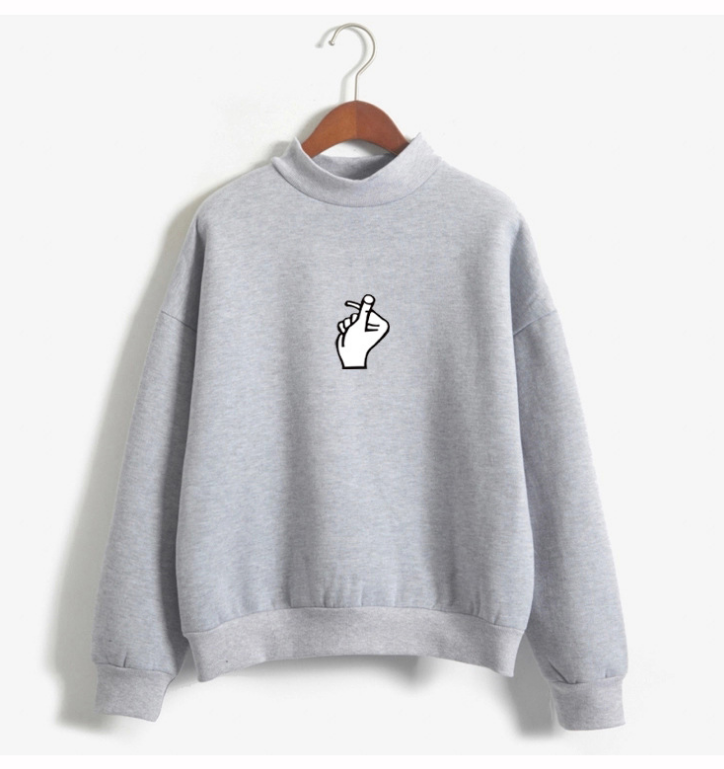 Playful Love Gesture Crewneck Sweatshirt for Women