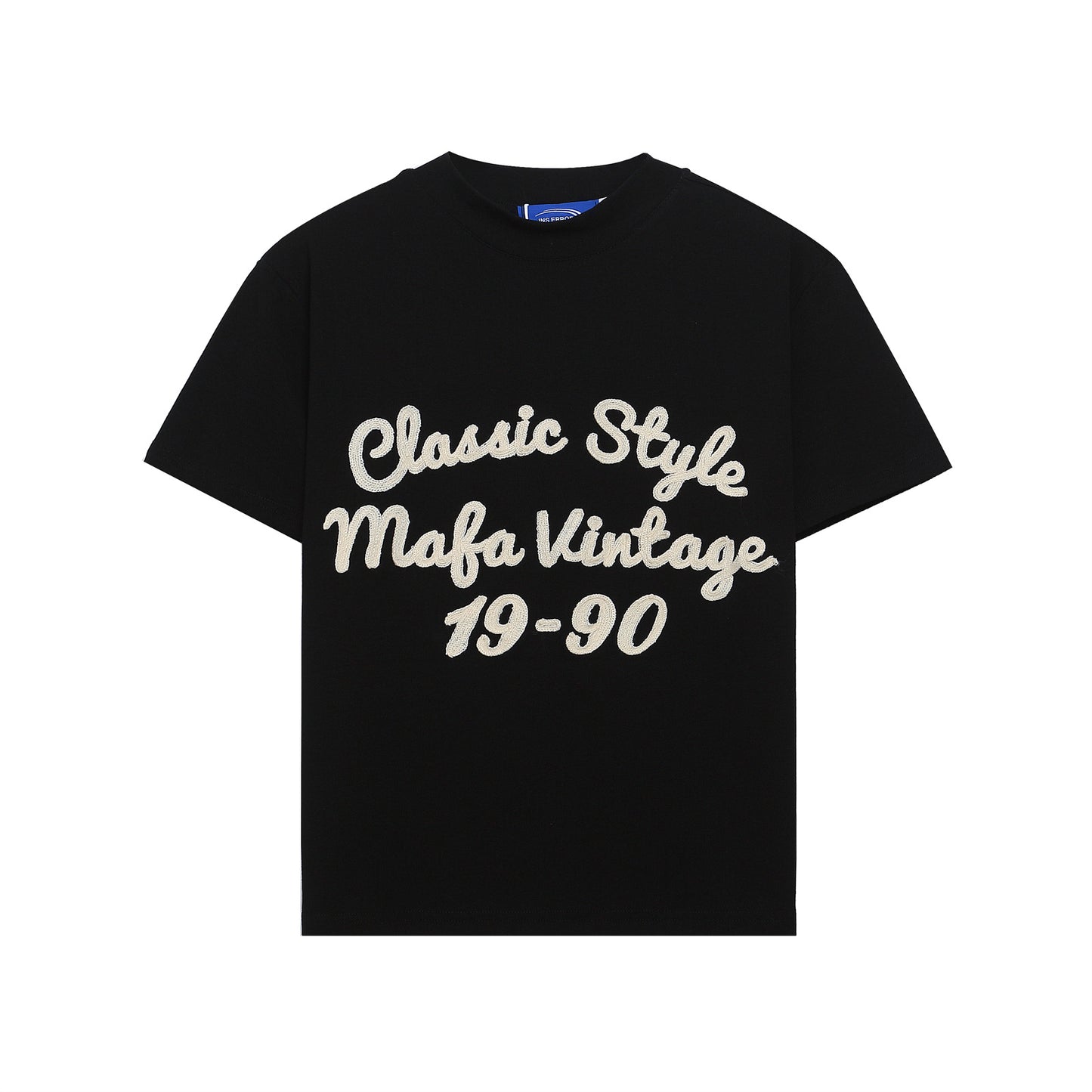 Retro Letter Embroidery Slim Fit T-Shirt