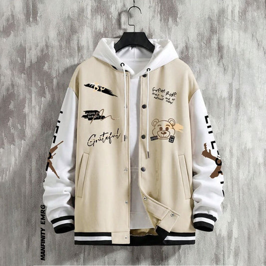 Men's Harajuku Style Baseball Jacket - Trendy Casual Wear