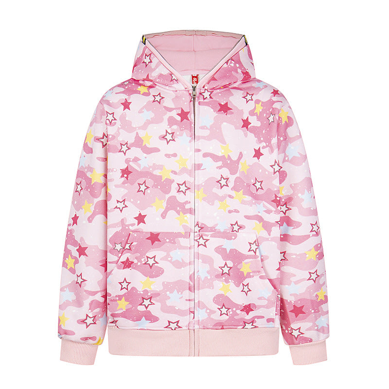 Camouflage Star Print Hoodie
