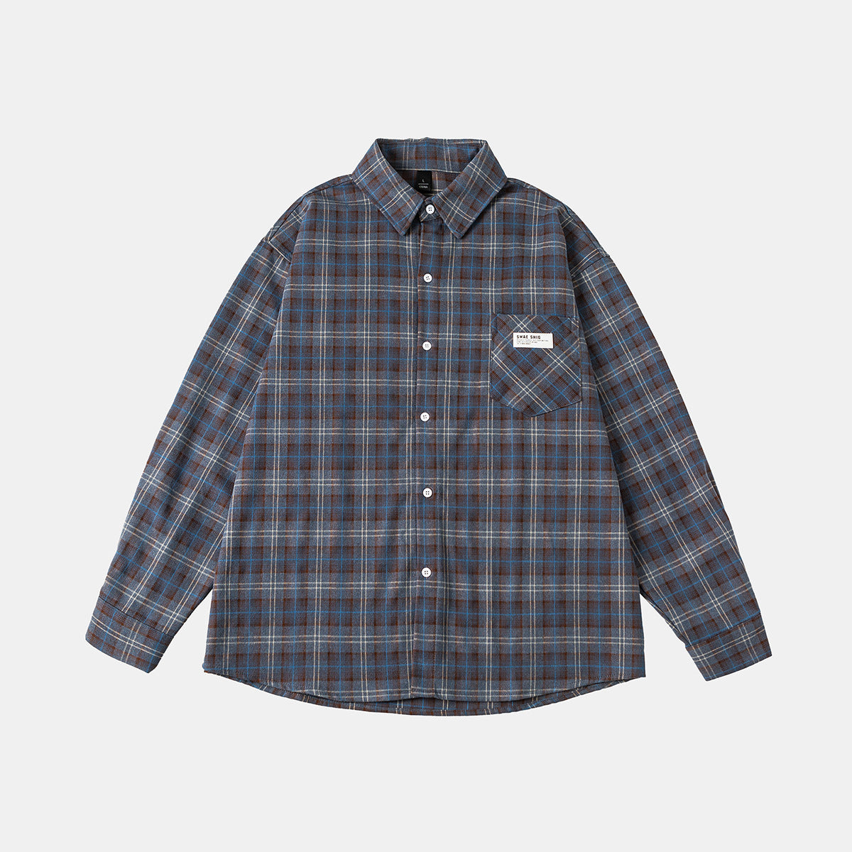 Plaid Pattern Long Sleeve Loose Fit Casual Shirt