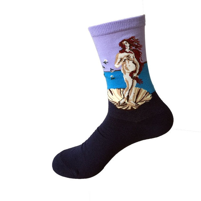 3D Retro Starry Night Art Socks – Unisex Funny Vintage Design