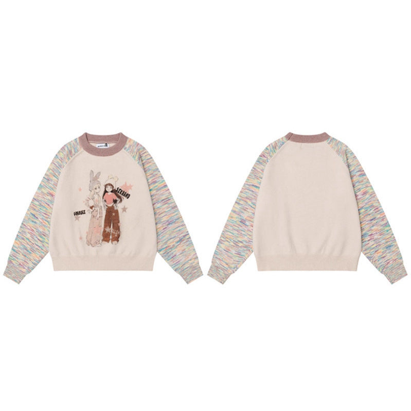 Round Neck Sweater for Women – Loose Casual Versatile Knitwear Trendy