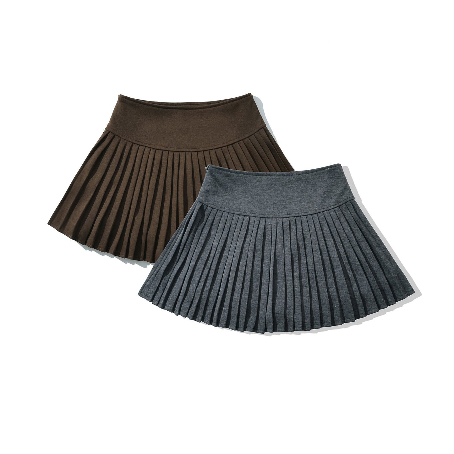 High Waisted Knitted Pleated Skirt