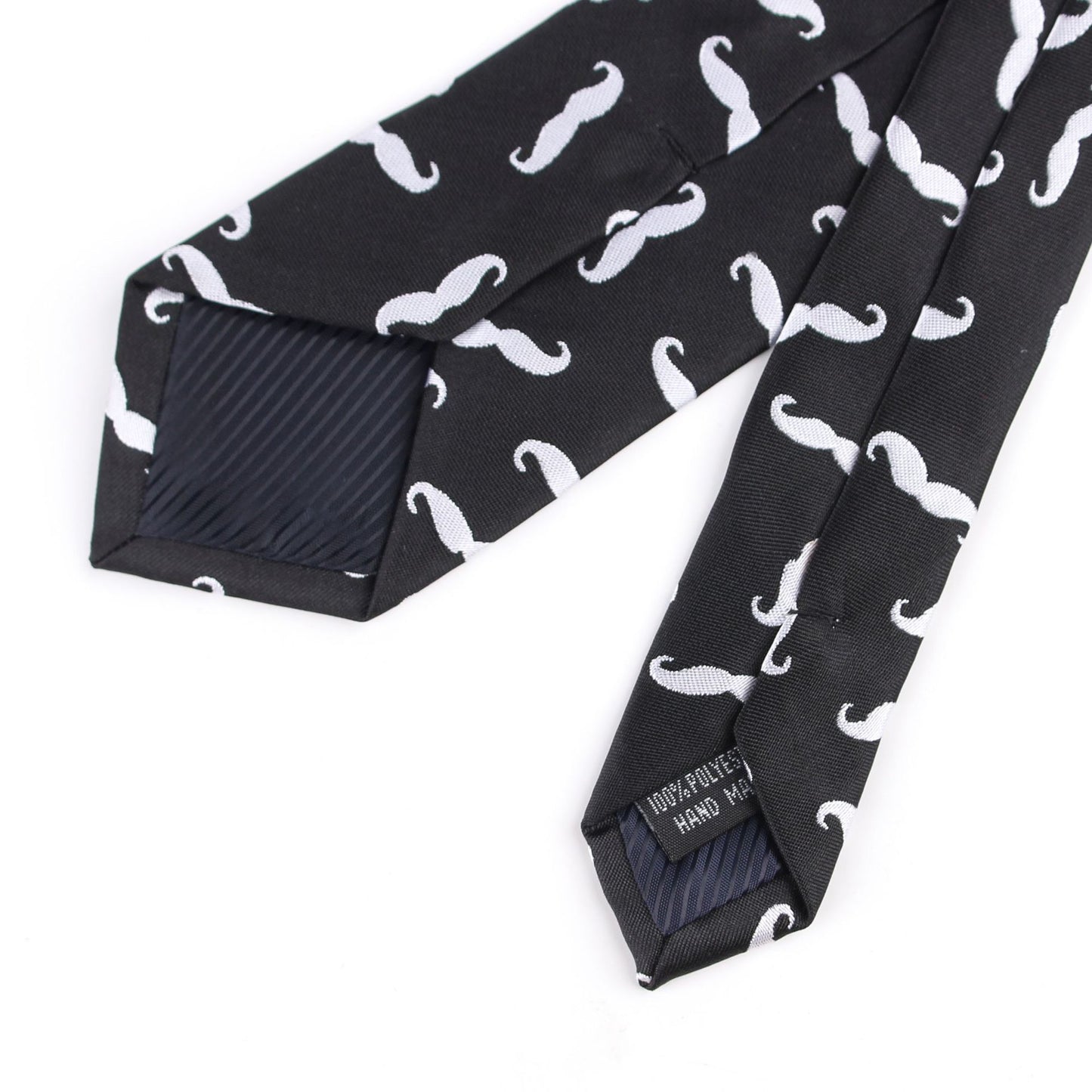 6cm Narrow Tie Unisex Jacquard Polyester Black And White Cartoon Beard Funny Tie