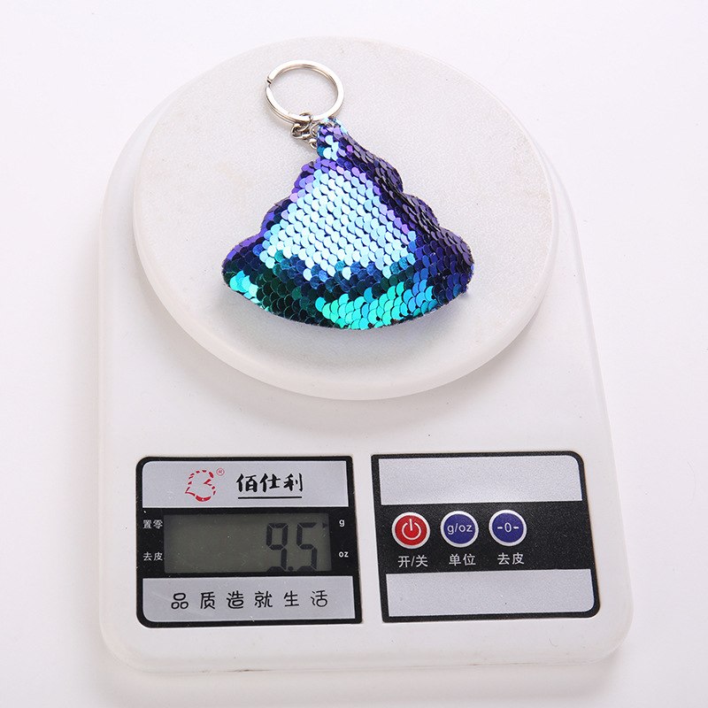 Sequins Poo Shape Cute Keychain