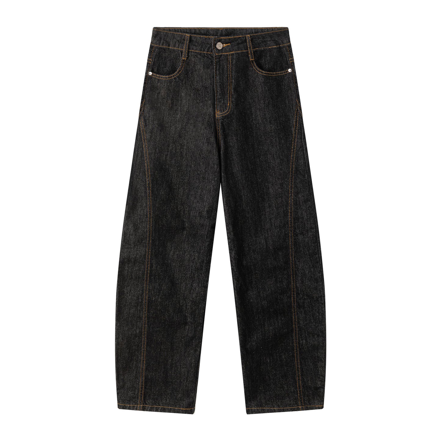 Harajuku Style Curved Wide Leg Jeans - Casual Loose Fit