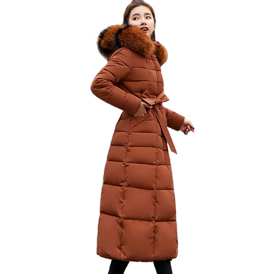 Harajuku Style Slim Women’s Winter Jacket with Fur Hood