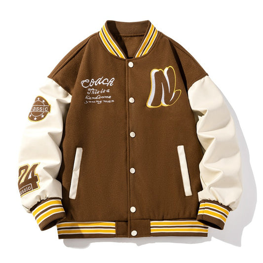 Embroidered Harajuku Style Baseball Jacket for Couples