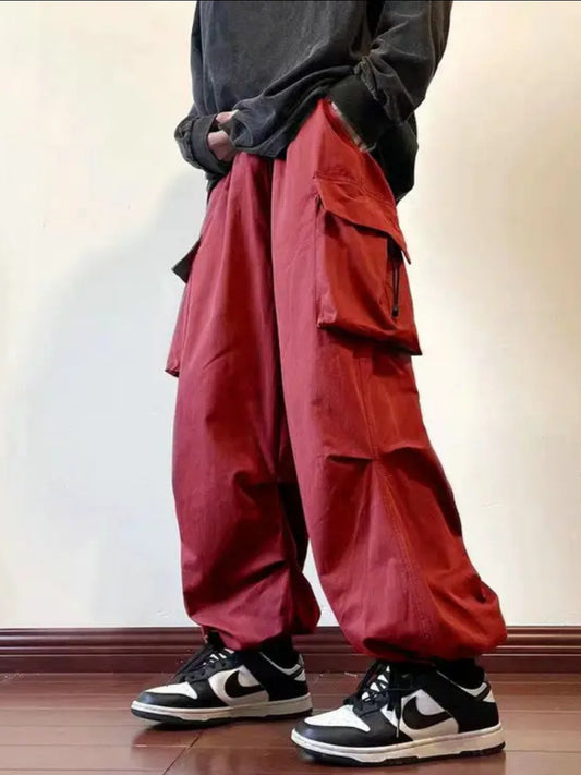 Men's Harajuku Style Loose Straight Overalls