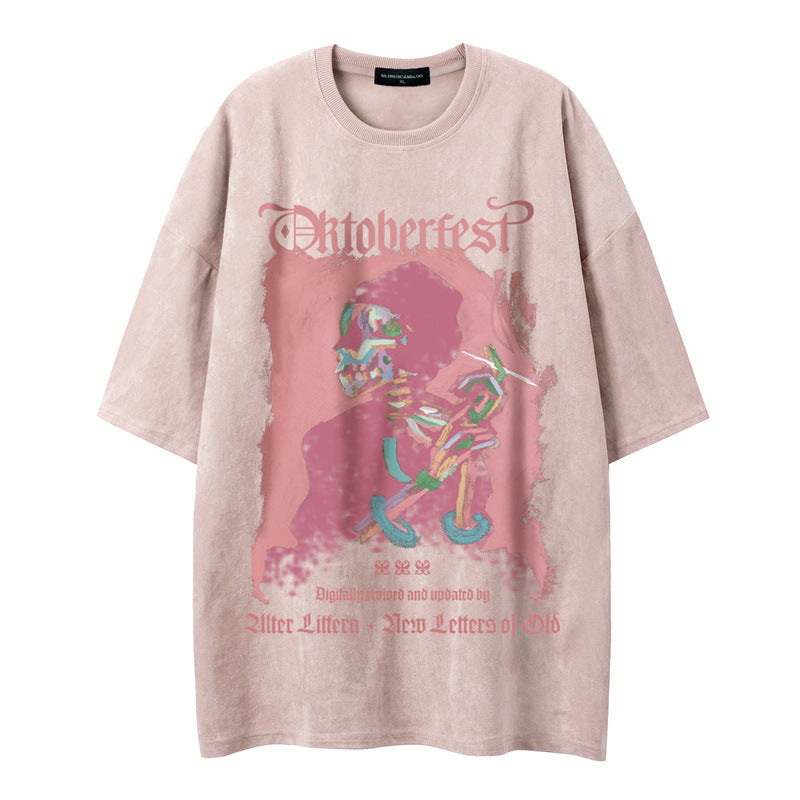 Print Short Sleeve Loose Trendy T-Shirt for Men