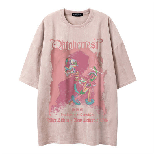 Print Short Sleeve Loose Trendy T-Shirt for Men