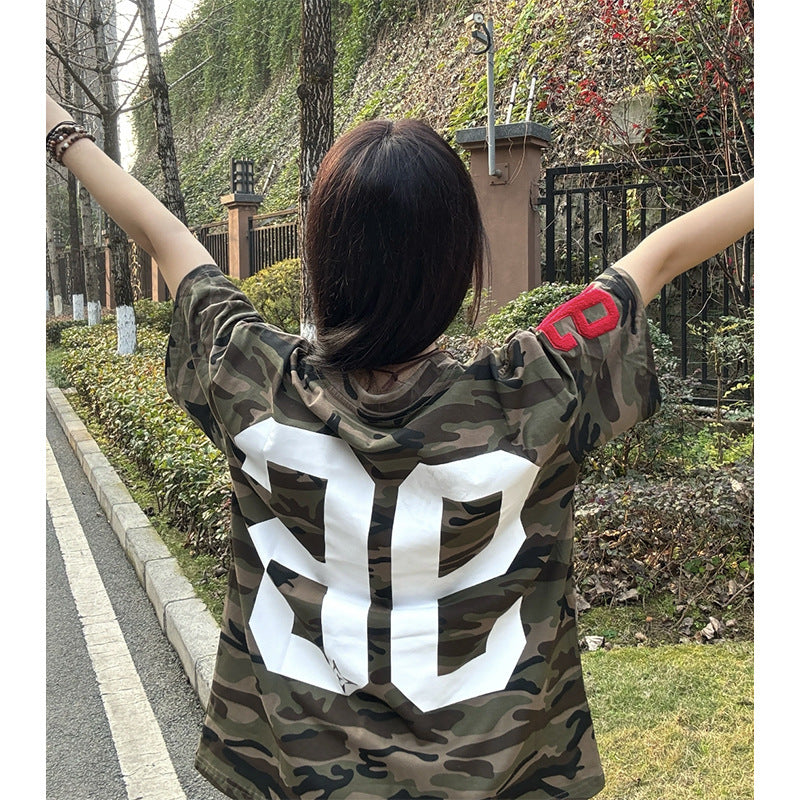 Harajuku Camouflage Short Sleeve T-Shirt for Summer