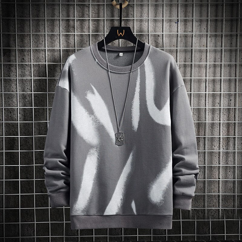 Harajuku Street Style Print Sweatshirt for Men