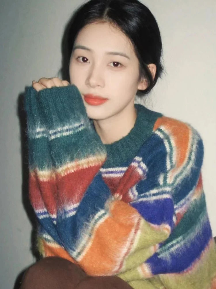 Lazy Style Striped Vintage Jumpers