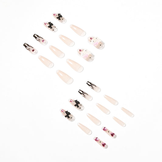 Harajuku Black Flame Y2K Style Nail Patch Set