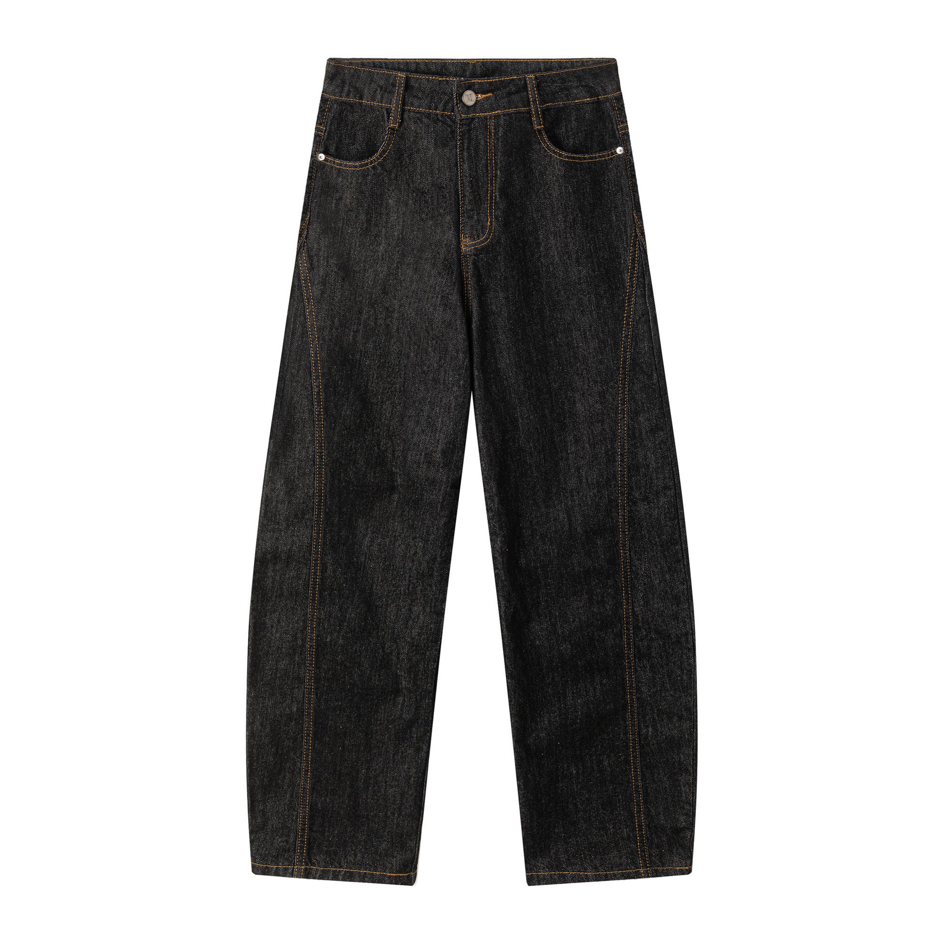 Harajuku Style Curved Wide Leg Jeans - Casual Loose Fit