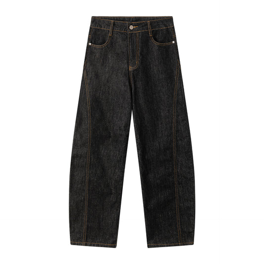 Harajuku Style Curved Wide Leg Jeans - Casual Loose Fit
