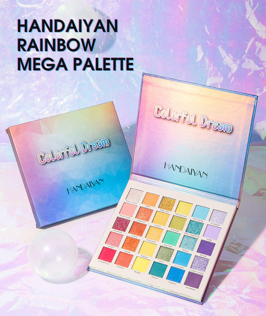 30 Color Pearly Matte Glitter Eyeshadow Palette - Dream Rainbow