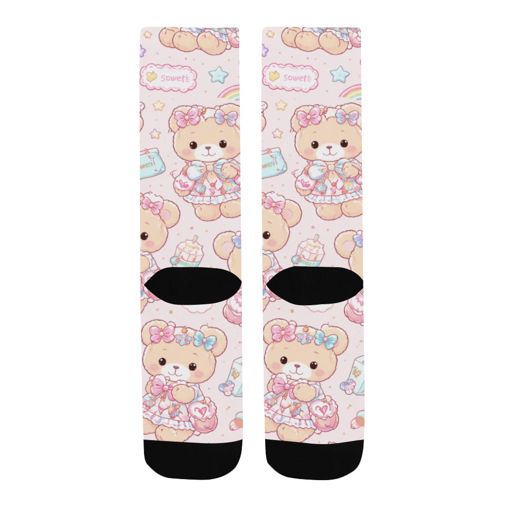 Pastel Harajuku Teddy Bear Custom Socks
