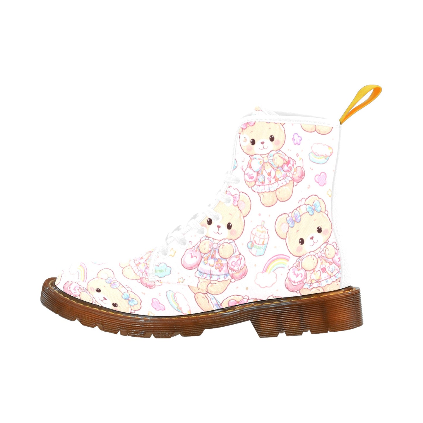 Harajuku Teddy Boots Women's Lace Up High Top Canvas Boots