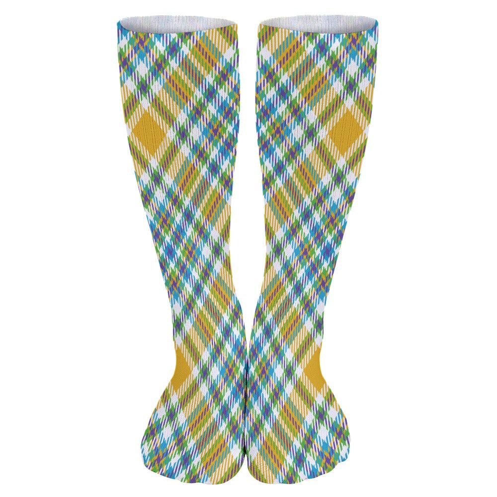 Yellow Plaid Breathable Socks