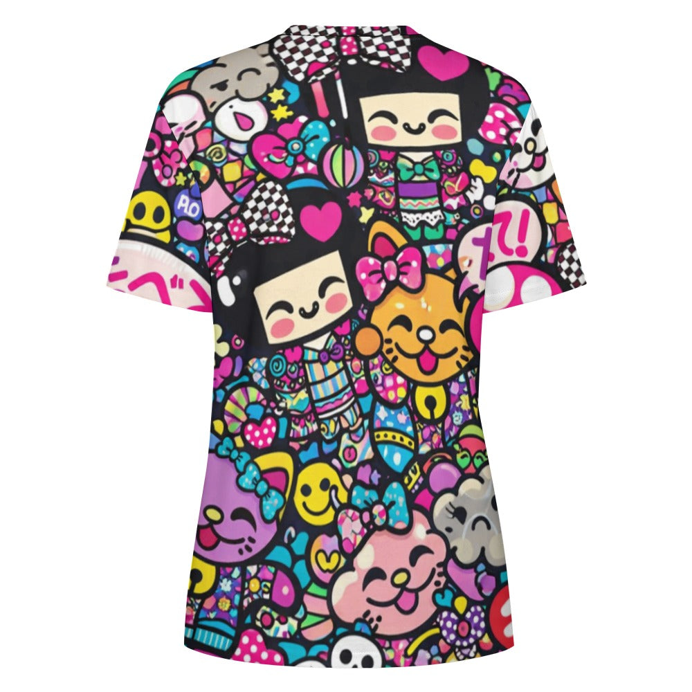 Harajuku Pop Parade Women's 100% Cotton T-Shirt