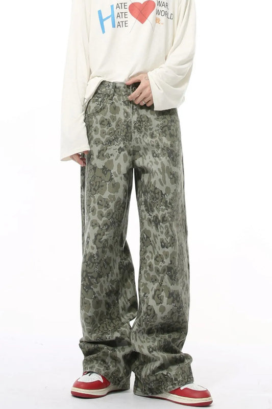 Harajuku Style Camouflage Jeans with Pockets
