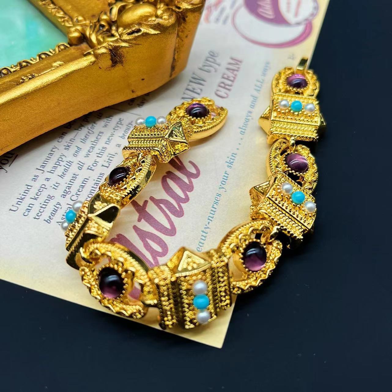 Harajuku Style French Pure Gold Pearl Bracelet