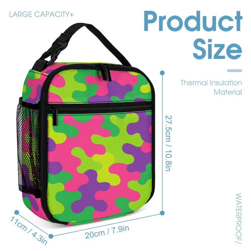 Neon Camo Three-Piece Backpack Bag Set Combination
