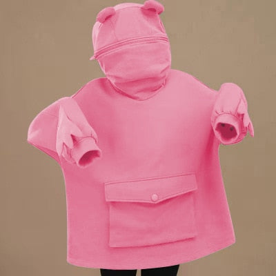 Harajuku Frog Hooded Pullover - Casual Winter Sweatshirt
