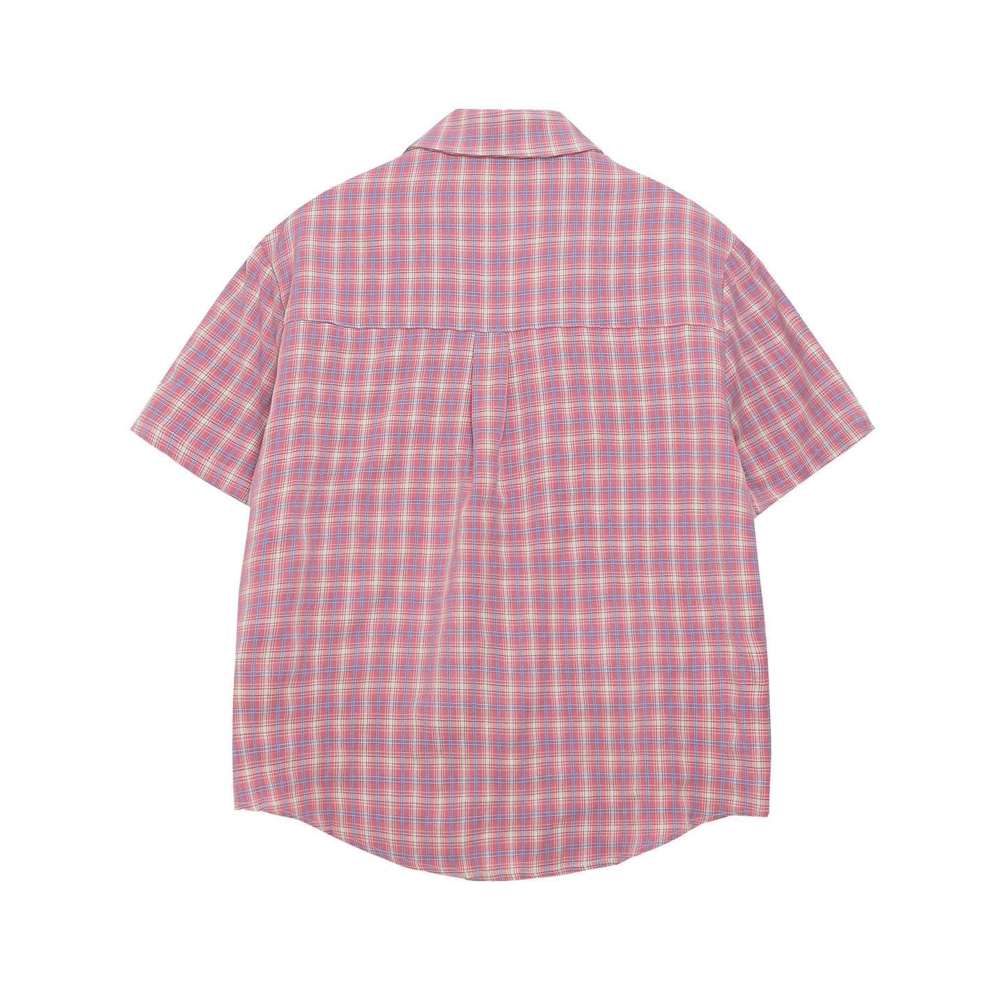 Retro Cute Cat Applique Short Sleeve Shirt
