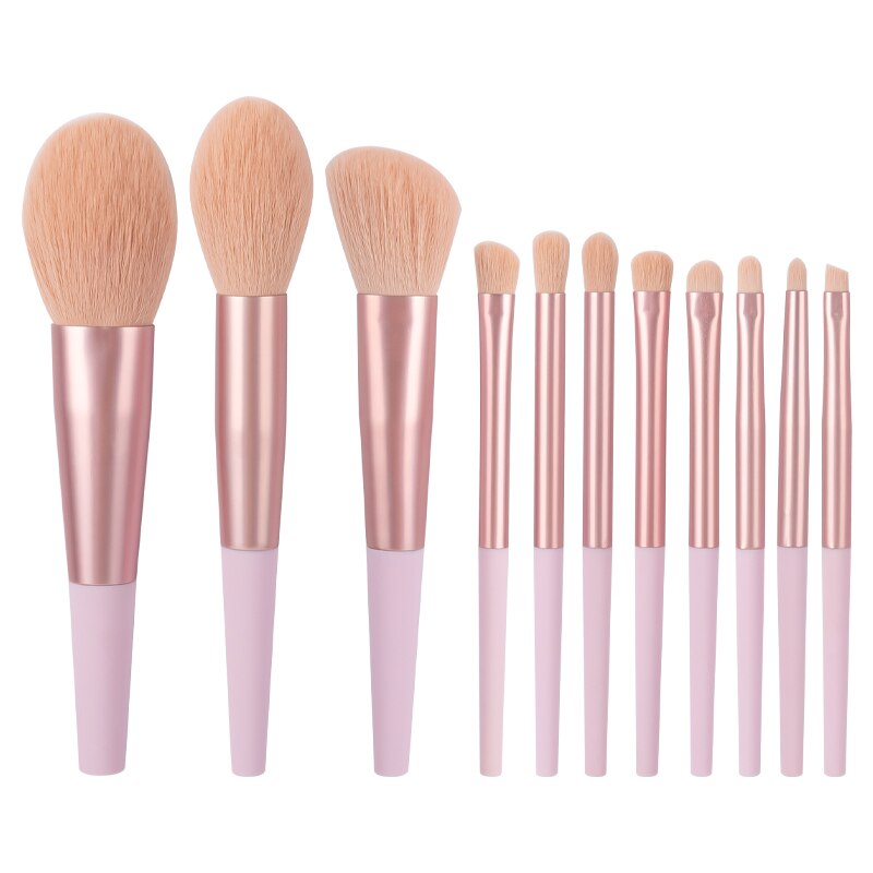 11pcs Harajuku Style Makeup Brush Set - Professional Natural Hair