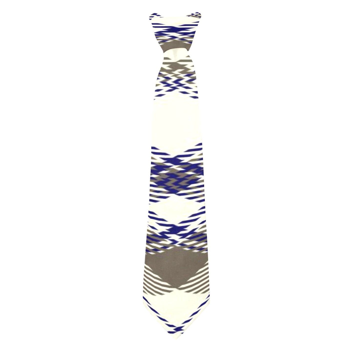 Custom Peekaboo Necktie in Blue Gray White