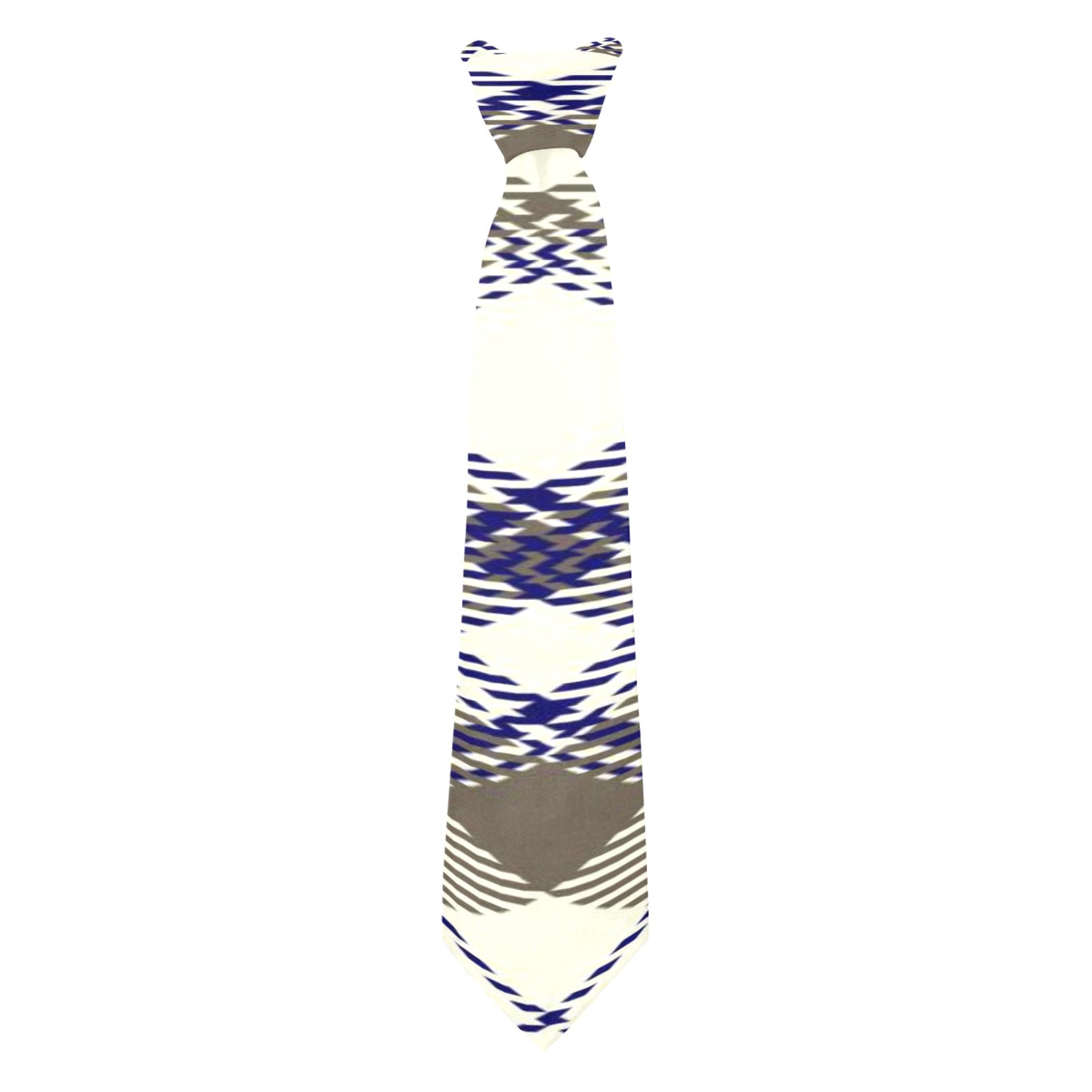 Custom Peekaboo Necktie in Blue Gray White