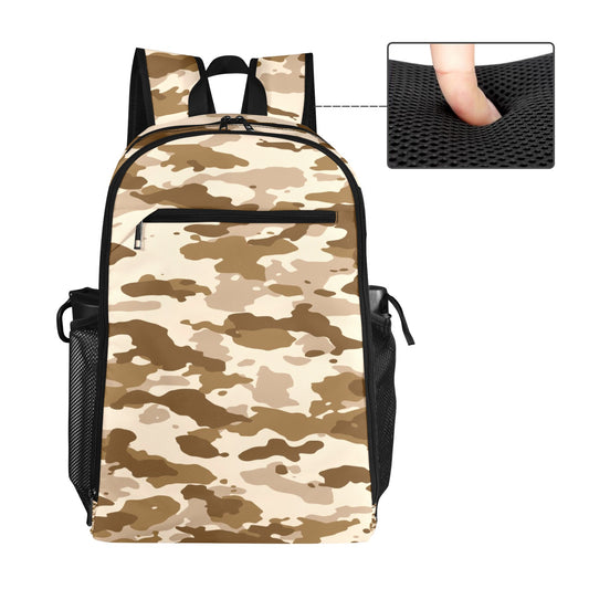 Tan Camo All Over Print Leisure Sports Backpack