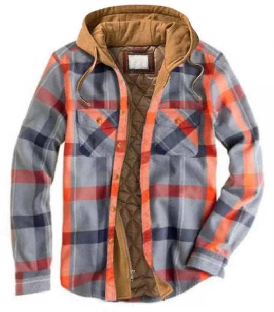 Men's Harajuku Plaid Jacket - Cotton 3D Printed Coat