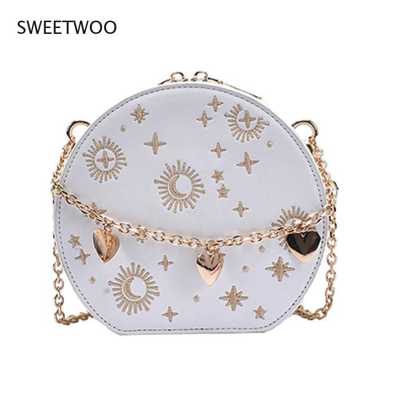 Harajuku Style Starry Sky Round Crossbody Bag