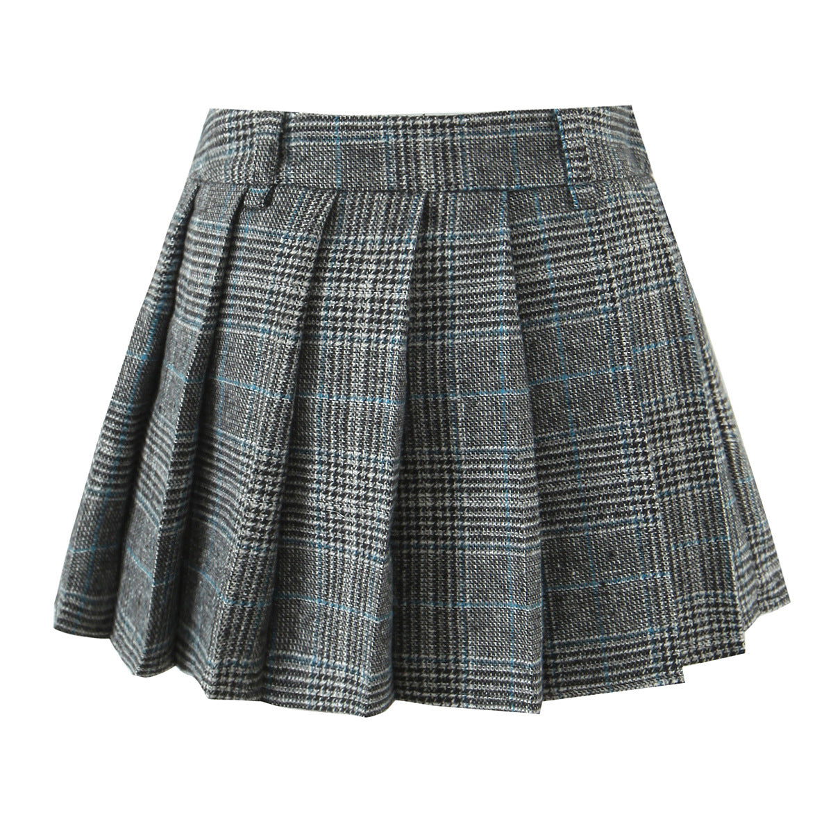 Casual Lined Plaid Pleated Skirt