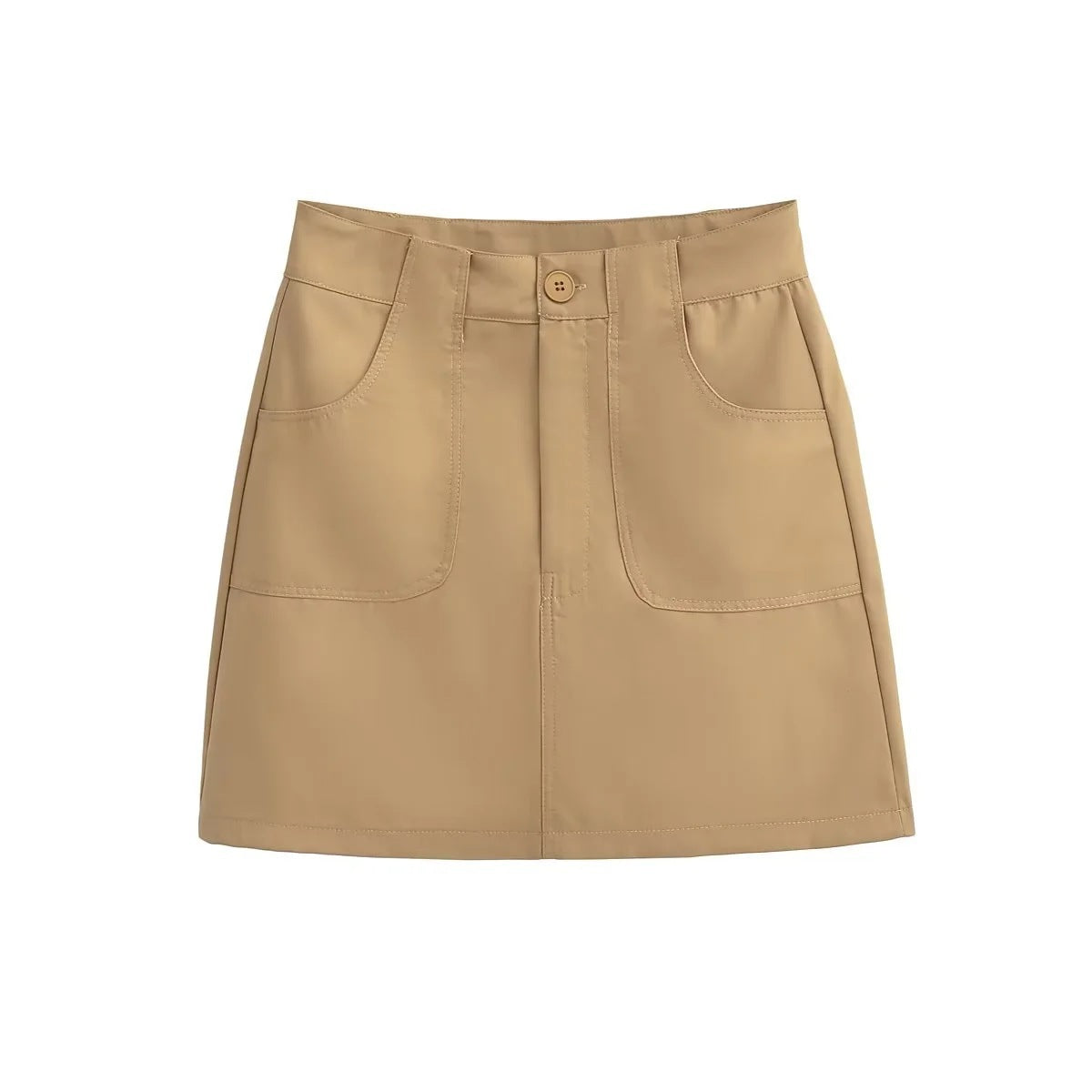 High-Waisted A-Line Skirt in Black, White, Gray, and Khaki