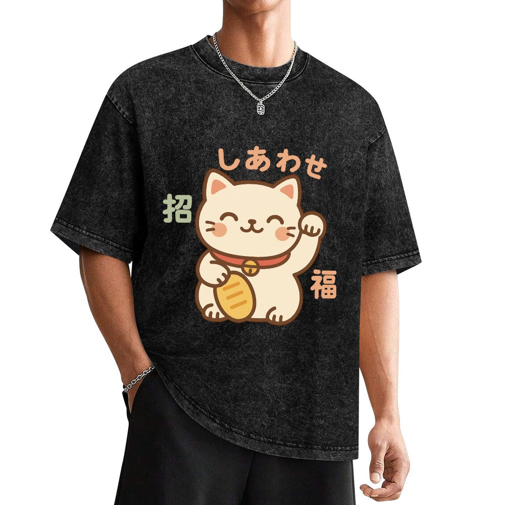 Harajuku Kawaii Lucky Cat T-Shirt