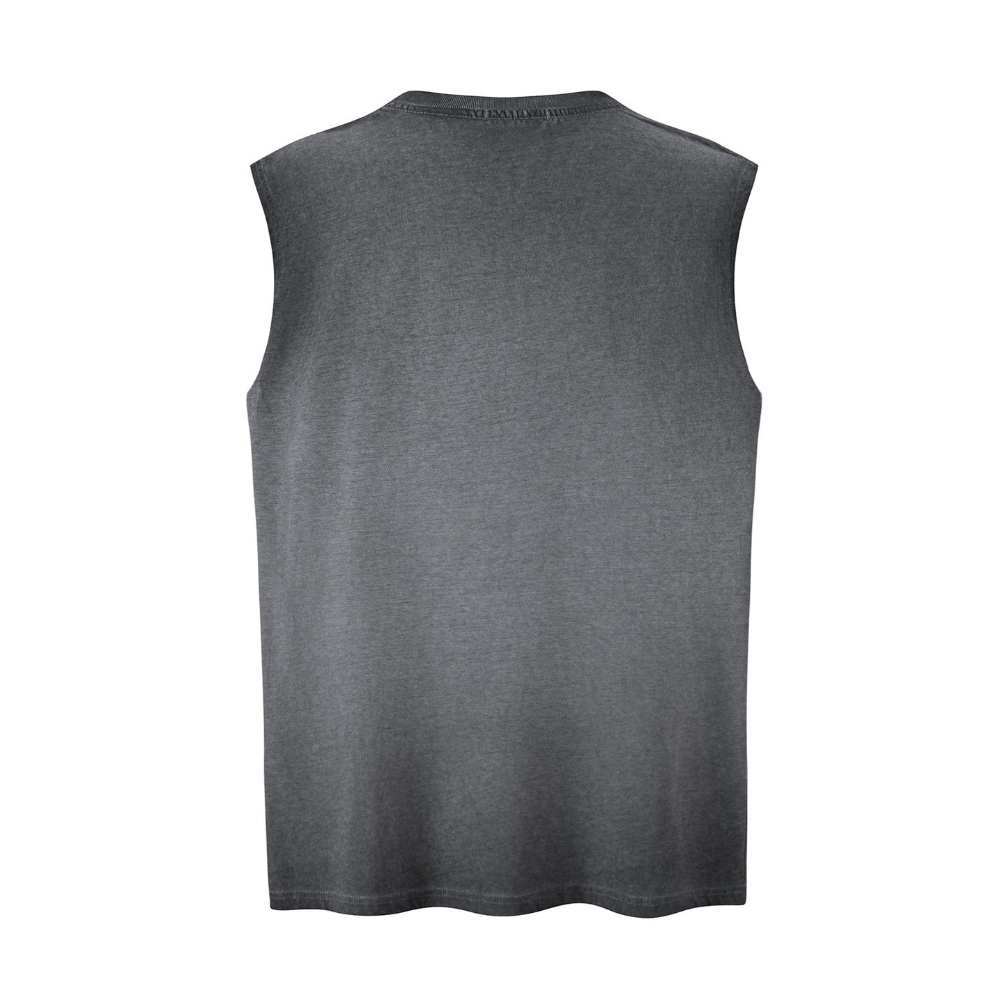 Cracked Beach Printed Vest — Harajuku Street-Style Loose Cotton Blend (Grey / Purple)