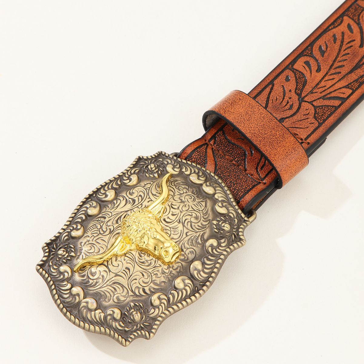 Harajuku Style Cowboy Belt with Bull Head Buckle