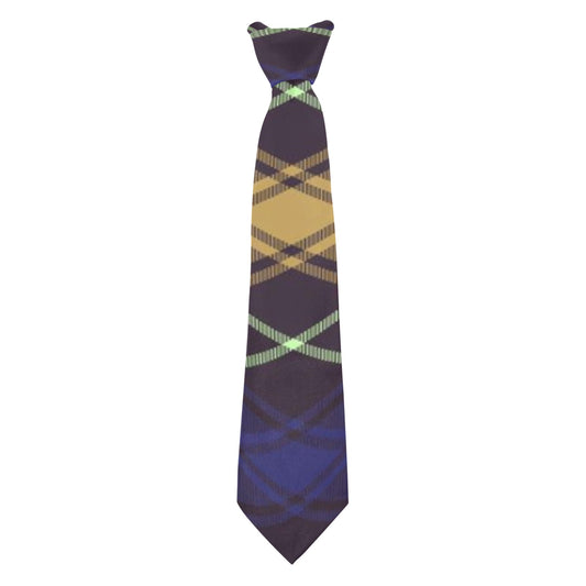 Navy Blue Plaid Tie Custom Peekaboo Necktie