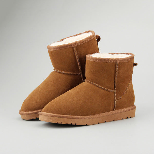 Genuine Leather Anti-Slip Snow Boots for Men and Women