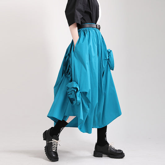 Irregular Flower Half Skirt - Trendy Harajuku Style