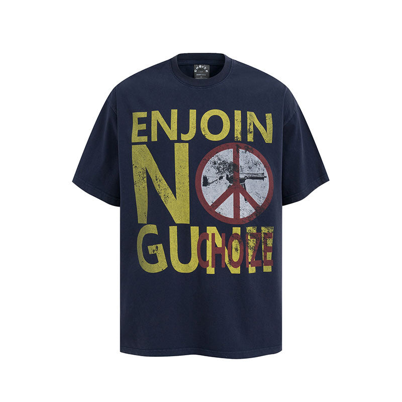 Harajuku Style Vintage Letter Print Couple Tee