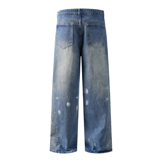 Harajuku Style Washed Distressed Denim Pants